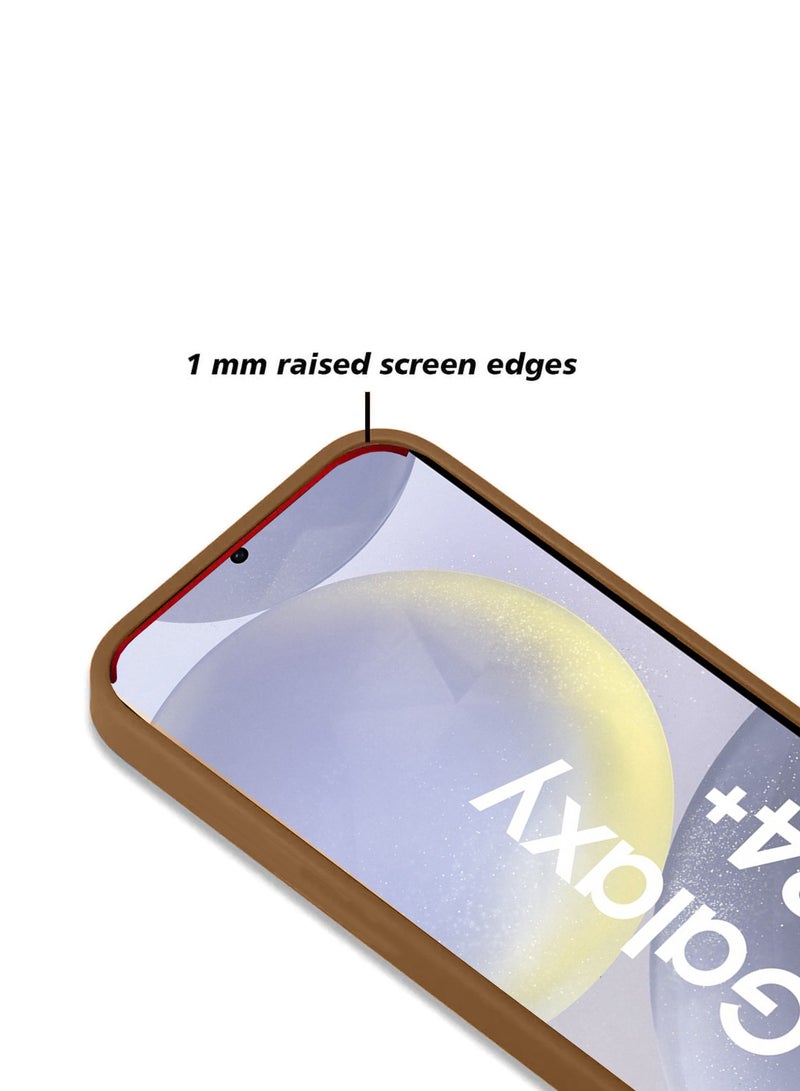 تشابي لاين  غطاء حماية من نسيج السيليكون الناعم لهاتف سامسونج جالاكسي S24+ / S24 Plus 5G 2024 بني - Image 4