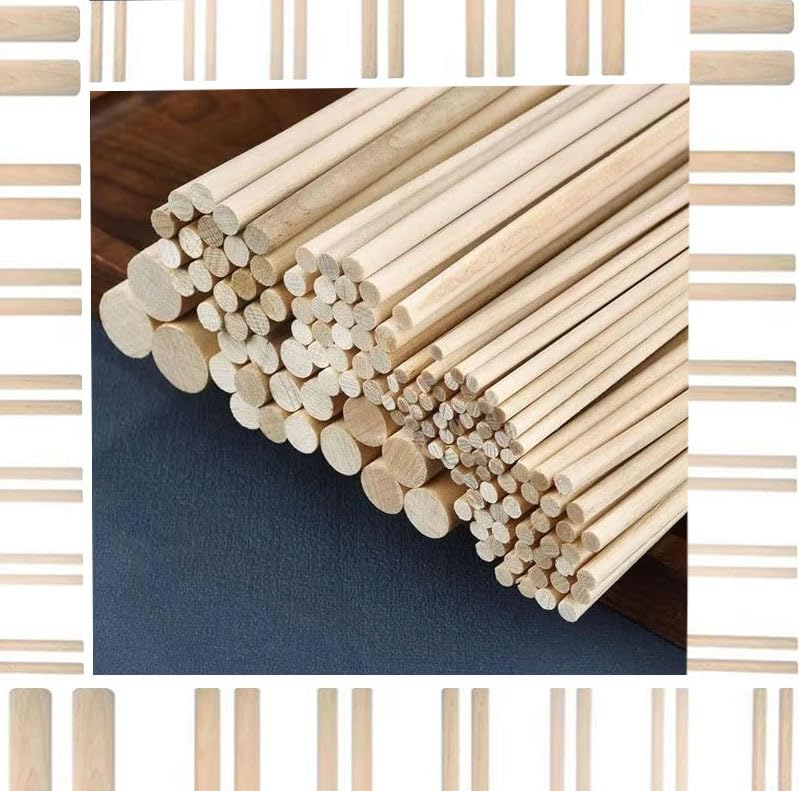 DIY Crafts DIY Crafts Wooden Dowel Pins Wooden Dowel Rods Wood Dowels Solid Hardwood Sticks for Crafting Cotton More Sanded Smooth Kiln Dried Natural Wood Unfinished 1012 inches5mm20mm 400  - Image 1