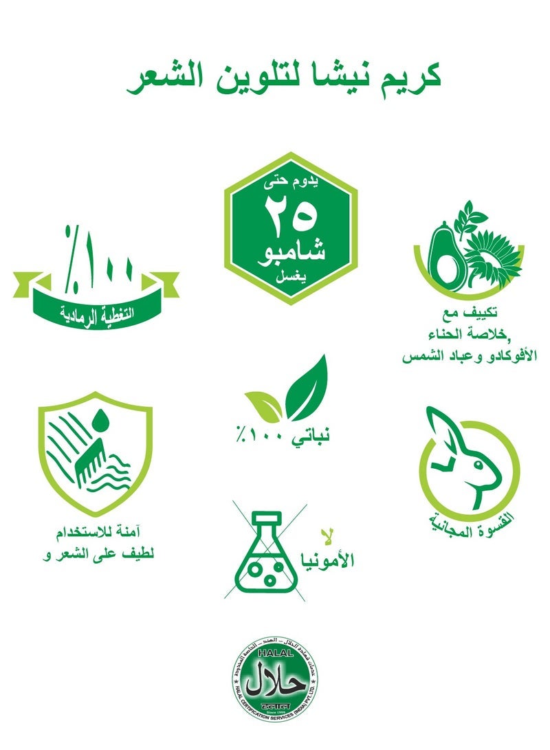 Nisha كريم صبغة شعر، صبغة شعر دائمة بلون أشقر، تغطية 100% للشيب، أشقر شوكولاتة، 120 جرام - Image 4