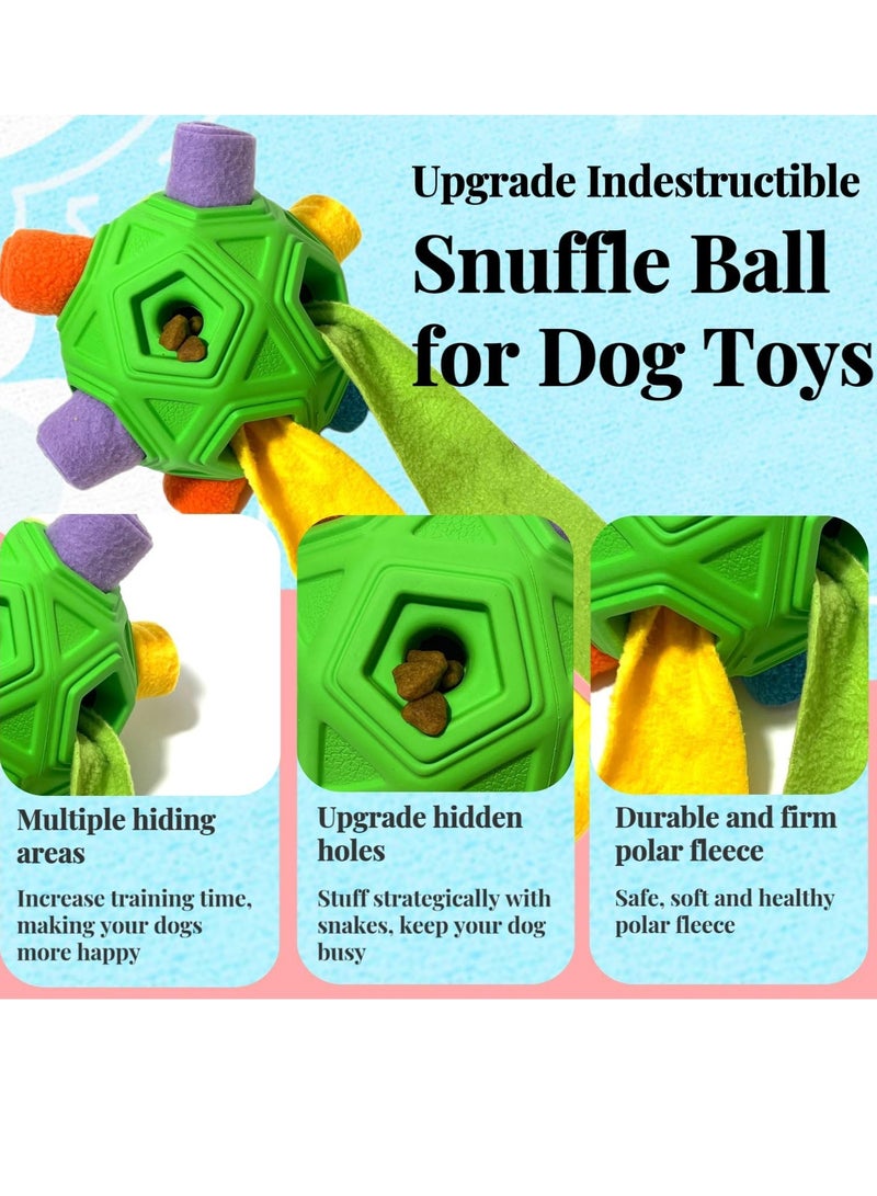Upgraded Interactive Ball Dog Toys Unbreakable, Portable Dog Enrichment Chew Toys Encourage Foraging Skills Training Puzzle Feeders Toy for Small Medium Dogs (Green) - Image 2