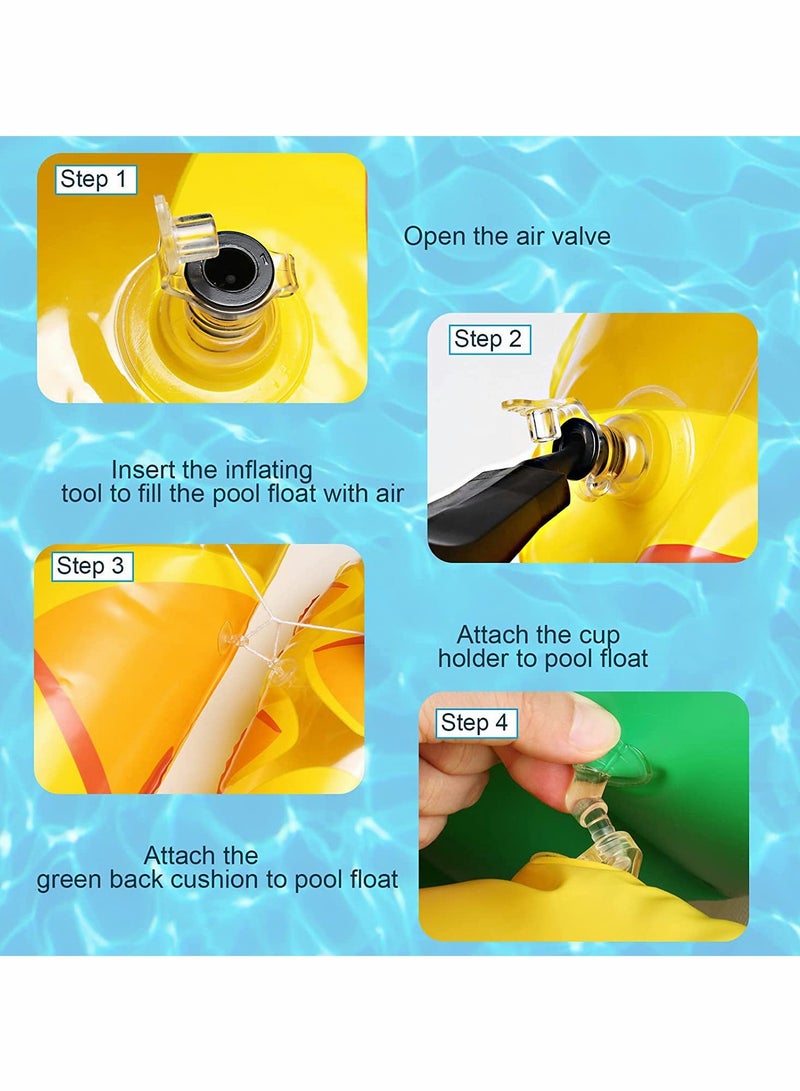 Excefore Pool Inflatable Floats Adult, Giant Pineapple Inflatable Pool Floats With Cup Holder,170 CM Beach Floaties Lounge Luxury Recliner - Image 4