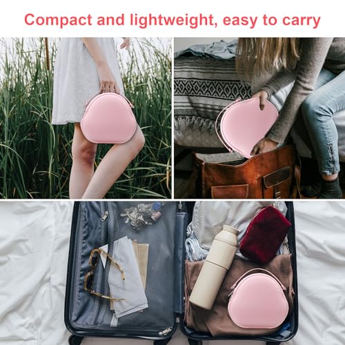 Canboc Airpods Max Case for Apple AirPods Max Wireless Over-Ear Headphones, Hard Carrying Travel Smart Headphones Case, Extra Space fits Cable, Charger, Pink (Fabric) - Image 4