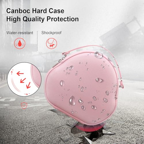 Canboc Airpods Max Case for Apple AirPods Max Wireless Over-Ear Headphones, Hard Carrying Travel Smart Headphones Case, Extra Space fits Cable, Charger, Pink (Fabric) - Image 5