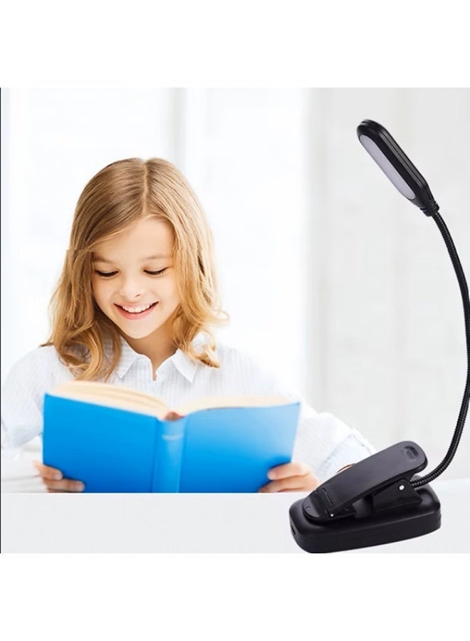 Flexible LED Desk Lamp - USB Charging & Battery Operated Table Light with Touch Control, 360° Adjustable Gooseneck Reading Lamp for Study, Office, Bedroom - Black - Image 1