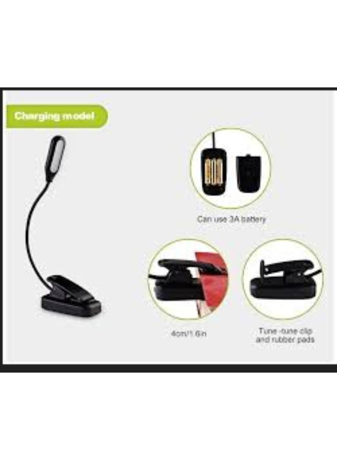 Flexible LED Desk Lamp - USB Charging & Battery Operated Table Light with Touch Control, 360° Adjustable Gooseneck Reading Lamp for Study, Office, Bedroom - Black - Image 2