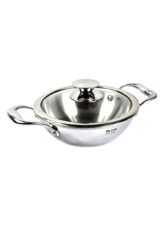 ALDA Alda Vitale Triply Stainless Steel Wok Pan (24 cm, Silver)  - Image 1