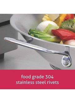 ALDA Alda Vitale Triply Stainless Steel Wok Pan (24 cm, Silver)  - Image 5