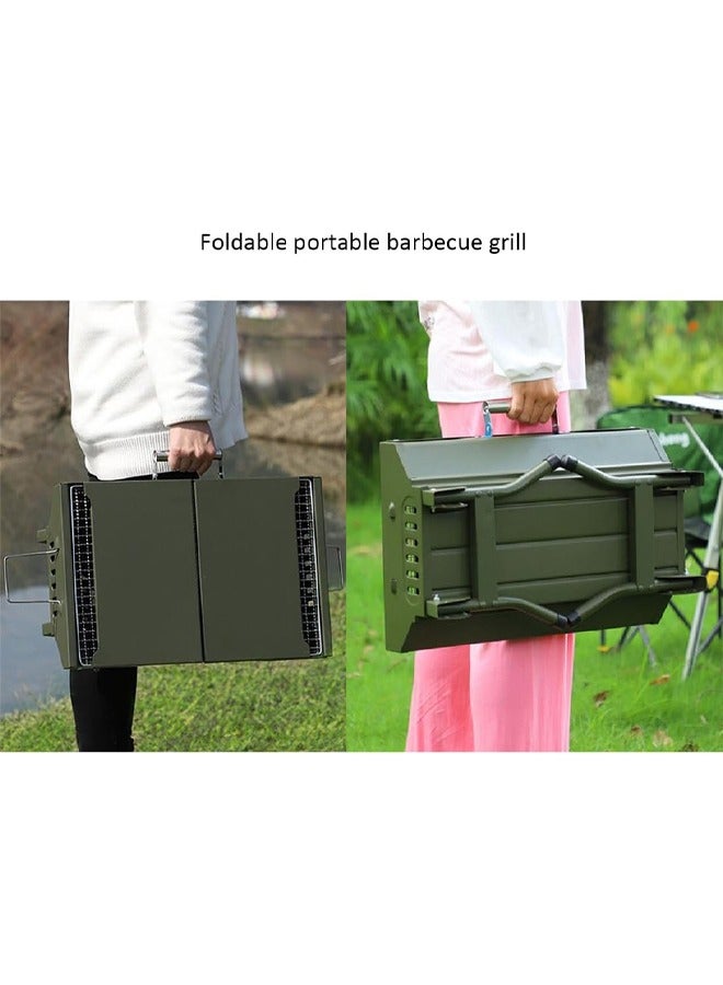 Bukela Barbecue Grill Portable Barbecue Charcoal Grill Folding BBQ Outdoor Grill Carbon Griller Kabob Grills Tools for Grilling Cooking Camping Hiking Picnics Tailgating Backpacking Party - Image 2