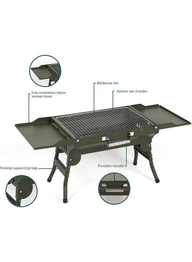 Bukela Barbecue Grill Portable Barbecue Charcoal Grill Folding BBQ Outdoor Grill Carbon Griller Kabob Grills Tools for Grilling Cooking Camping Hiking Picnics Tailgating Backpacking Party - Image 3