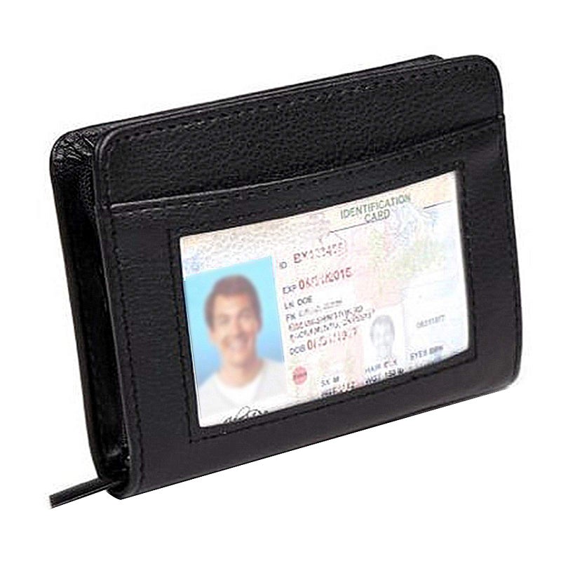 Paddsun Credit Card Holder Wallet RFID Blocking Leather Wallet for Men and Women with Zipper, Huge Storage Capacity - Image 1