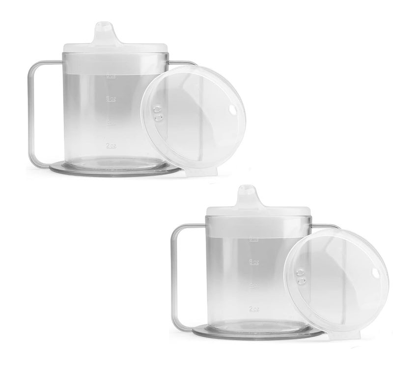 Providence Spillproof 9oz Adult Sippy Cup with 2 Handles - Independence Sip Mug with 2 Style Lids, for Adults With Limited Mobility - Handicapped Accessories - Cups for Elderly Care - Made in the USA â€“ 2 Pack - Image 1
