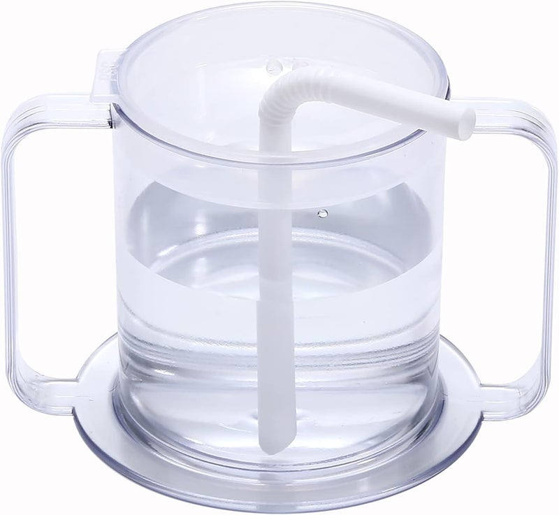 Providence Spillproof 9oz Adult Sippy Cup with 2 Handles - Independence Sip Mug with 2 Style Lids, for Adults With Limited Mobility - Handicapped Accessories - Cups for Elderly Care - Made in the USA â€“ 2 Pack - Image 4
