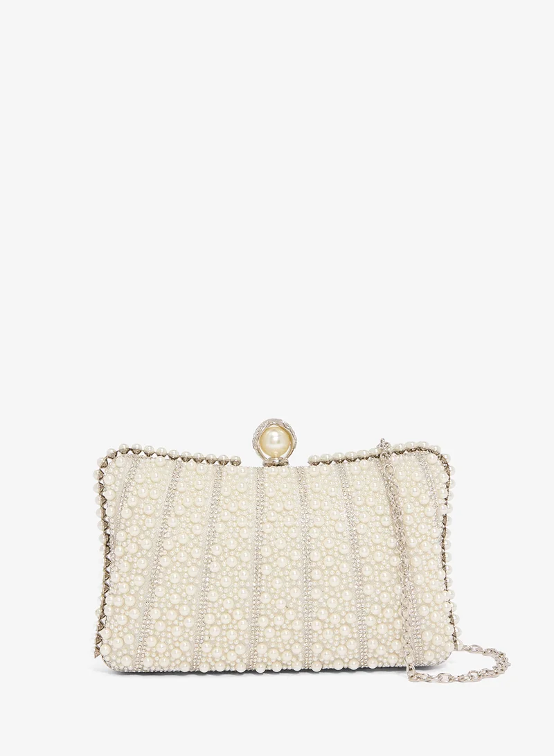 Detailed Pearl Embellished Bag