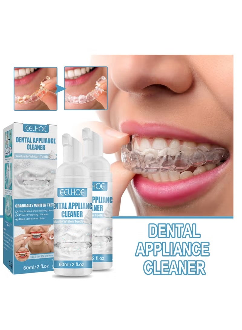 EELHOE 2-Pack Denture Cleaner, Retainer Cleaner & Physical Therapy – Dental Adhesive Strips/Films-Denture Cleaning,  Aligner Cleaner-DENTAL APPLIA - Image 1
