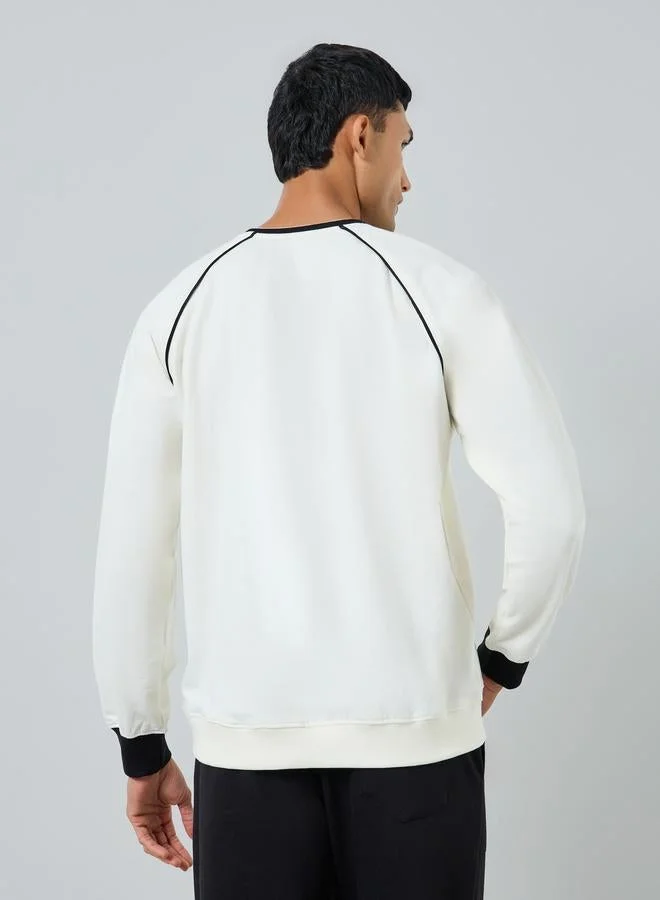 Styli  Men Boxy Fit Printed Terry Sweatshirt for Men | Best Price UAE