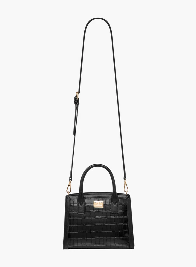 فلورا بيلا من شو إكسبرس Textured Tote Bag with Detachable Strap and Zip Closure
