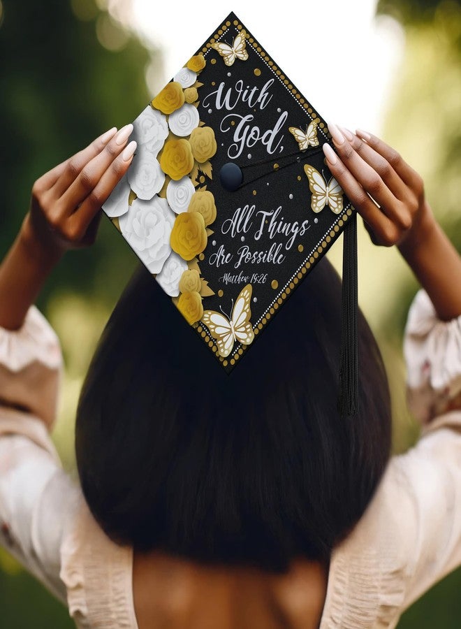 ADVANSYNC With God, All Things Are Possible Graduation Cap Topper - Image 3