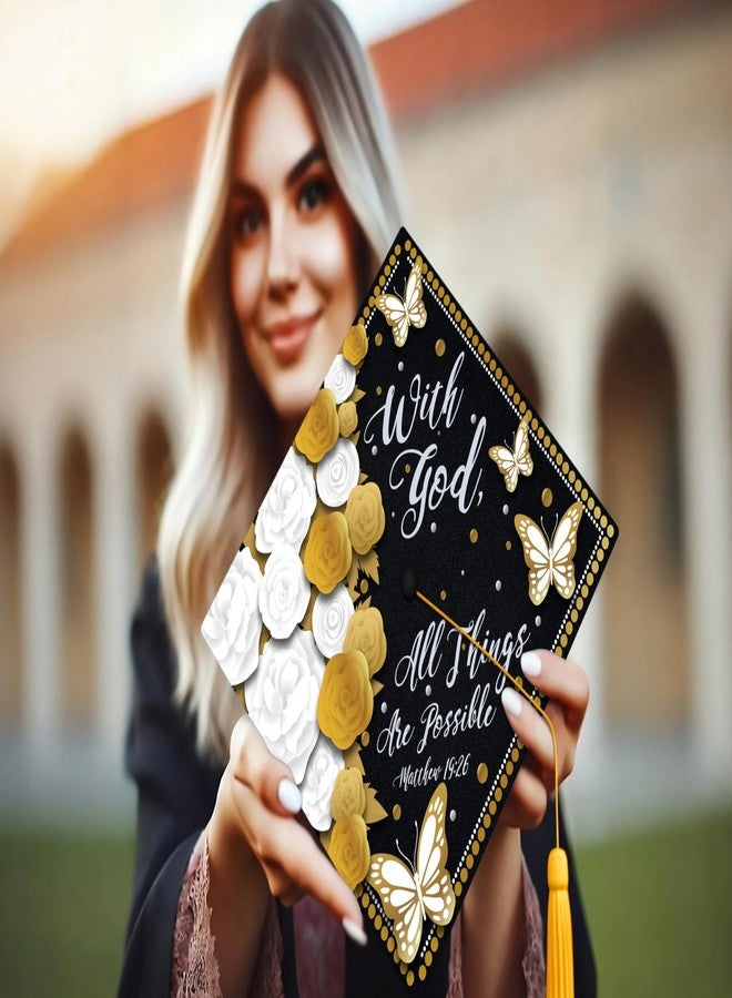 ADVANSYNC With God, All Things Are Possible Graduation Cap Topper - Image 2