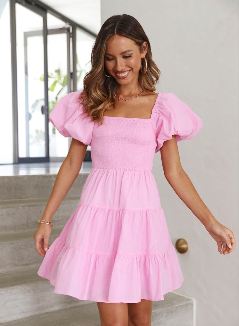 GEXUAN Square Neck Puff Sleeve Dress - Image 2