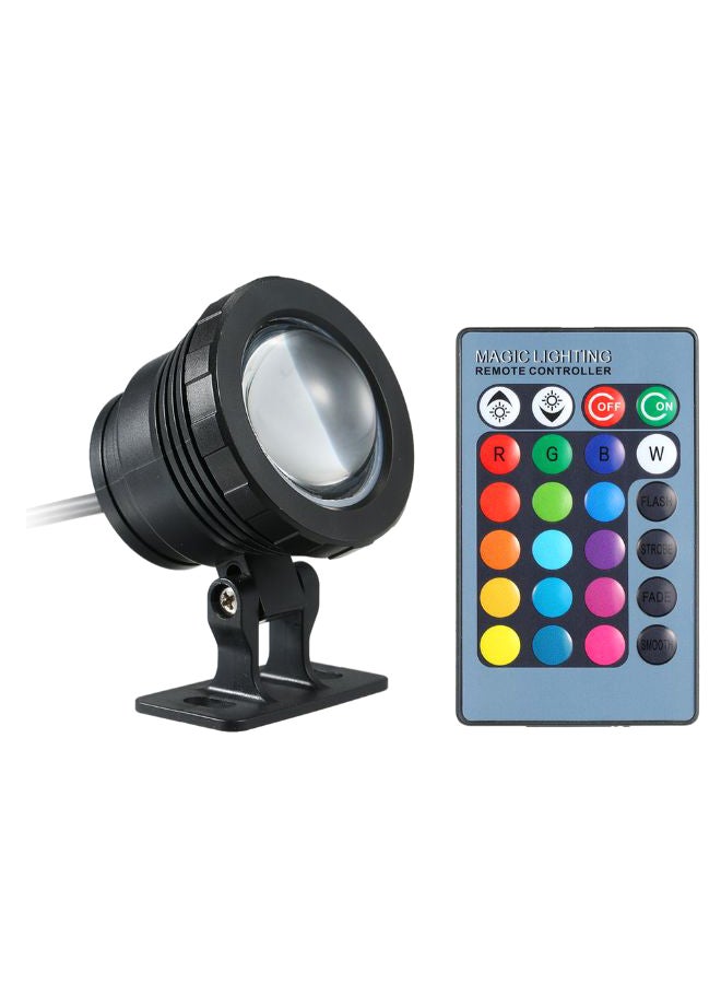 مصباح LED قابل للتشغيل تحت الماء مع جهاز تحكم عن بعد أسود