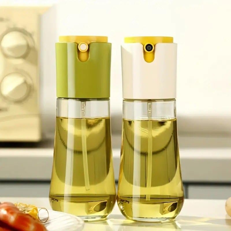 Wrishay 300ml 2 in 1 Olive Oil Pourse and Oil Dispenser Bottle for Kitchen Glass Oil Bottle with Premium Nozzle Oil Sprayer for Air Fryer SaladRoasting Multi Color Pack of 1 - Image 1
