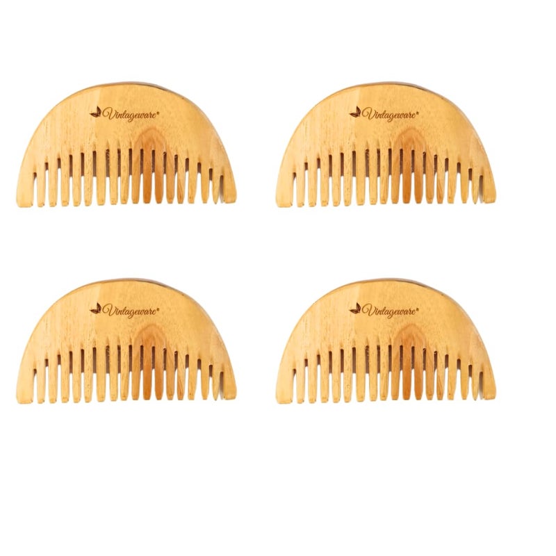 Vintageware Wooden Beard comb for men | Neem wooden Beard pocket comb for men | Small comb pocket size mini comb beard styler (Pack of 4) - Image 5
