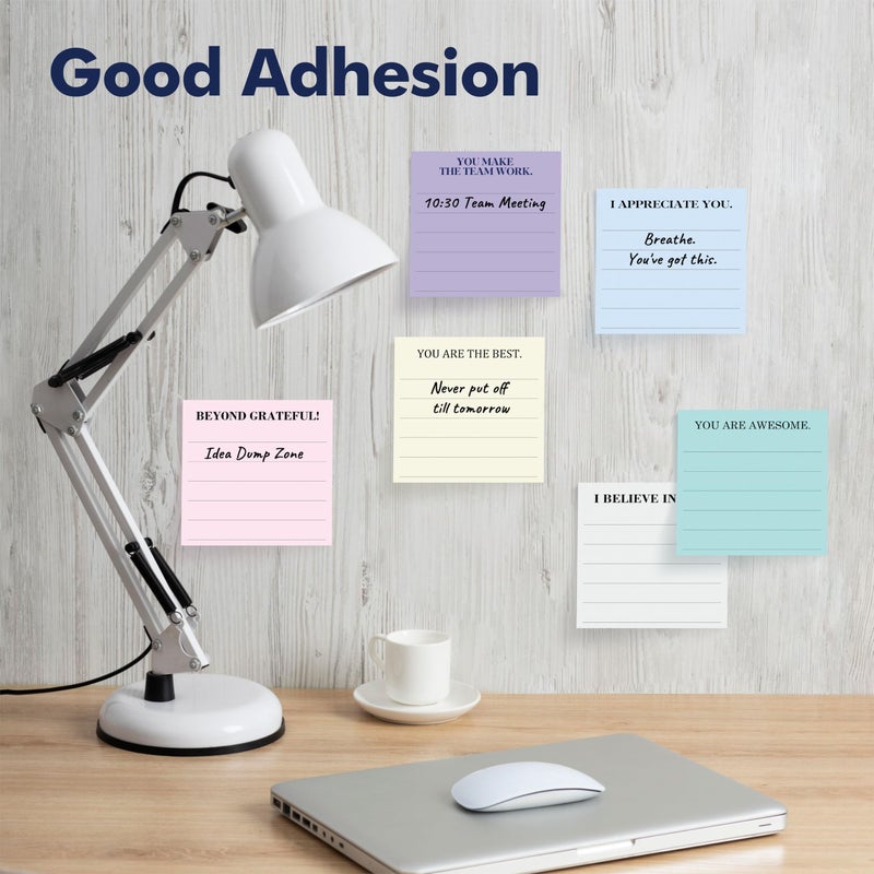 Vantasii 18 PCS Inspirational Sticky Notes with Lines, Adhesive Note Pads Motivational Fun Notepads, Employee Appreciation Gifts Bulk for Teacher, Nurse, Coworkers, Office, Work & Study Supplies (3â€ x 3â€œ) - Image 5