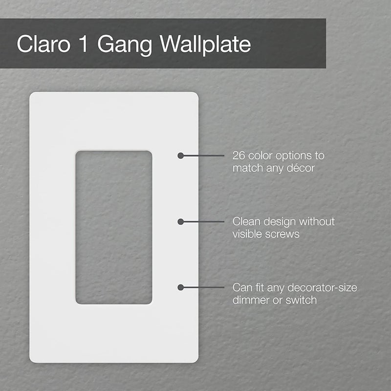 Lutron Claro Light Switch Cover Plate, 1 Gang Wallplate, for Decorator Light Switches, Rocker Light Switch Cover, Outlet Cover, Screwless Switch Plate Cover, Satin, SC-1-SW, Snow - Image 5