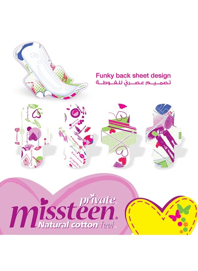 Private Missteen Natural Cotton Feel Extra Thin Pads With Wings 20 Normal Pads - Image 5