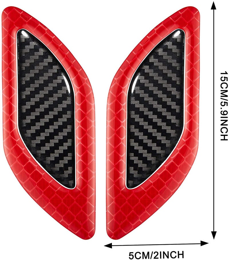 Allure Auto® Carbon Fiber Graphic Car Reflective Sticker,Warning Sign Bumper Door Fender Hood Anti-Scratch Cover Decal(RED) for Toyota Fortuner - Image 2