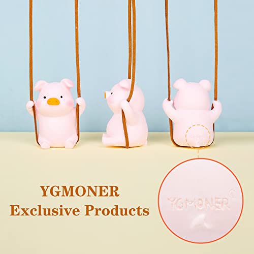 YGMONER Super Cute Swinging Pig Car Mirror Hanging Ornament Car Interior Accessories (Pig) - Image 4
