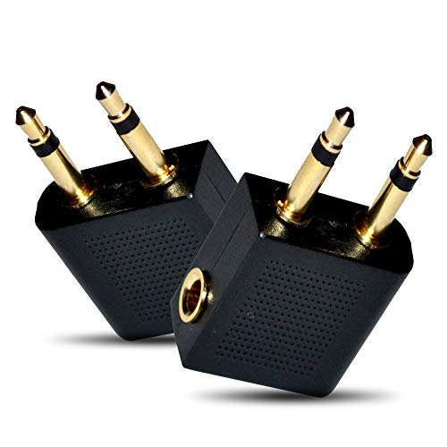 Mobi Lock Gold Plated Airplane Flight Headphone Adapters (Pack of 2) | Allows you to use your Earphones with all In-Flight Media Systems | This Airline Plane Headset Converter Enables Great Sound on all Planes - Image 2