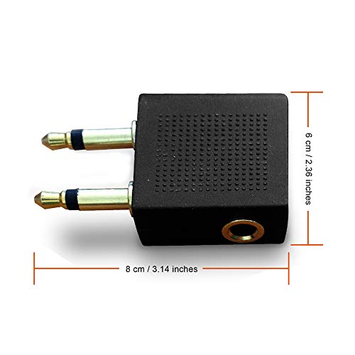 Mobi Lock Gold Plated Airplane Flight Headphone Adapters (Pack of 2) | Allows you to use your Earphones with all In-Flight Media Systems | This Airline Plane Headset Converter Enables Great Sound on all Planes - Image 3