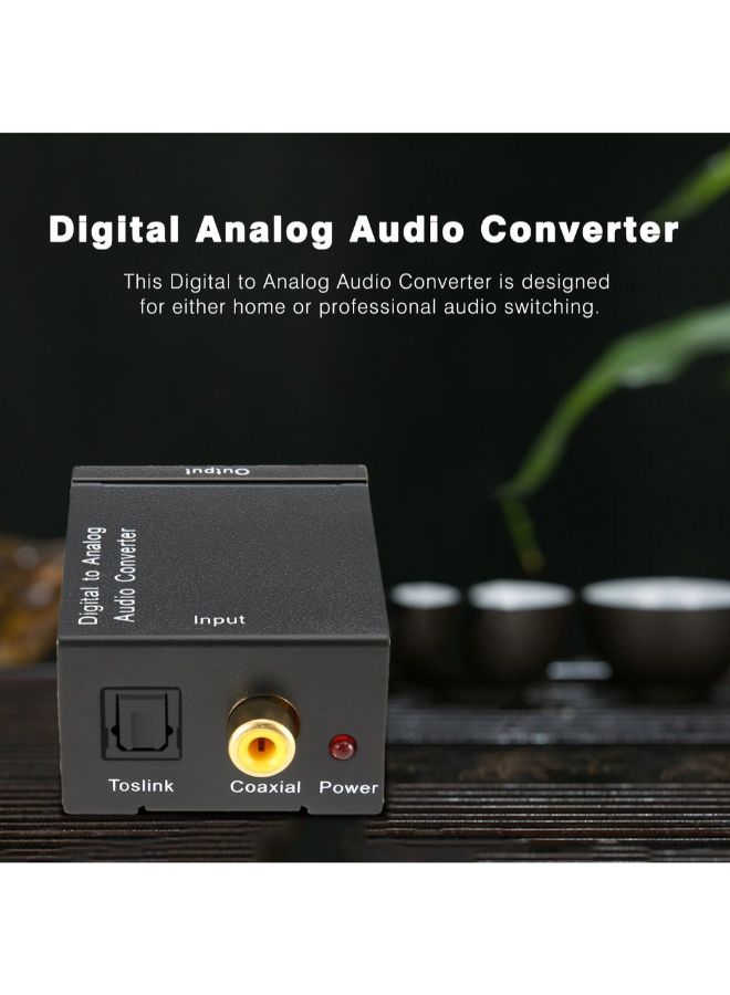 NIBEMINENT Digital Optical Coaxial Toslink Signal To Analog Audio Converter Adapter Black - Image 2