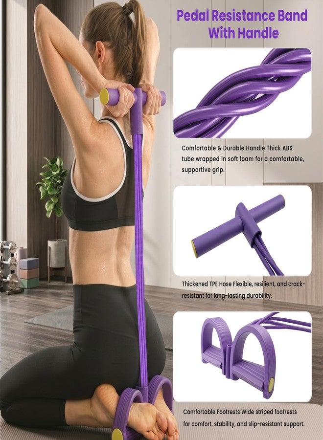BYXAS Resistance Bands with Handles, Pedal Resistance Band for Exercise and Workout, Elastic Fitness Bands for Home Workout, Multifunction Exercise Equipment for Abdomen, Waist, Arms and Legs (Pink) - Image 3