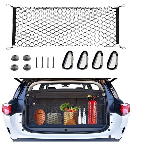 pulwury Cargo Net StretchableCar Exterior Accessories for SUV Jeep Trucks DoubleLayered Network Car Exterior Accessories for Secure Storage 354x158 inch - Image 1