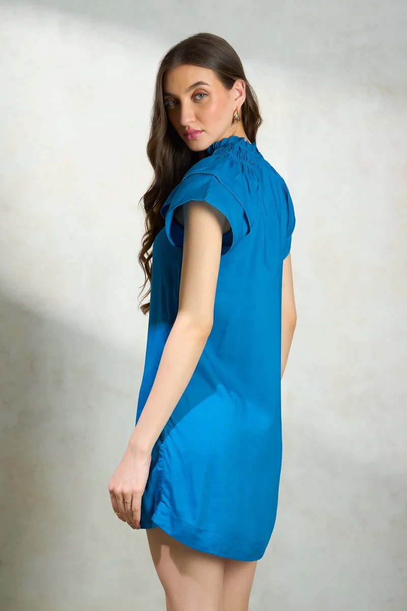 Virgio Ruffled Neckline Dress