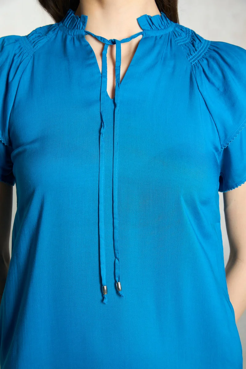 Virgio Ruffled Neckline Dress