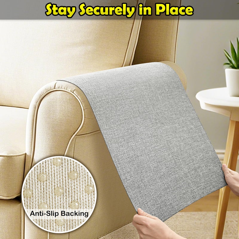 LovoGemy Couch Arm Covers, Waterproof Armrest Cover for Sofa, Armchair, Loveseat, Non-Slip Recliner Arm Cover, Sofa Arm Covers, Headrest Covers, Arm Chair Covers Set of 2 (Light Gray, 24"Ã—20") - Image 5