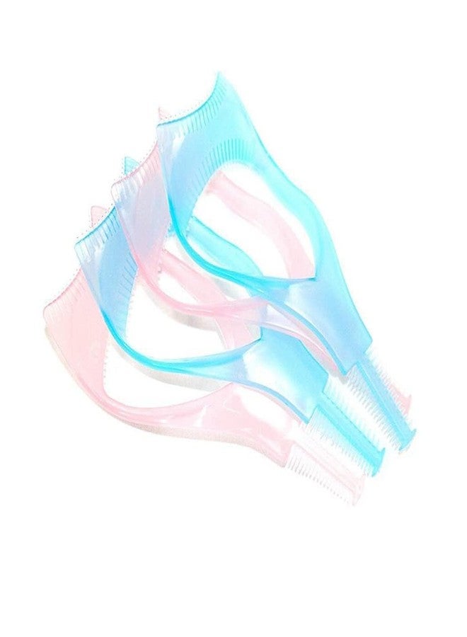 SquarezhenBo 2Pcs Pink and Blue 3in1 Mascara Shield Guard Eyelash Brush Curler Guide Applicator Comb Makeup Tool Random Color Durable and Practical Mascara Brushes Tools and Accessories - Image 2