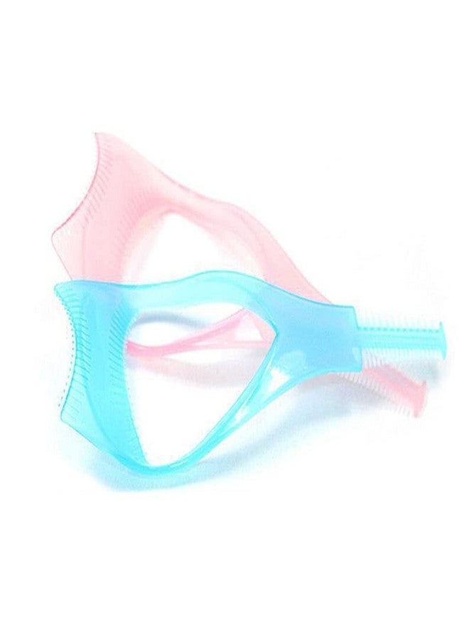 SquarezhenBo 2Pcs Pink and Blue 3in1 Mascara Shield Guard Eyelash Brush Curler Guide Applicator Comb Makeup Tool Random Color Durable and Practical Mascara Brushes Tools and Accessories - Image 5