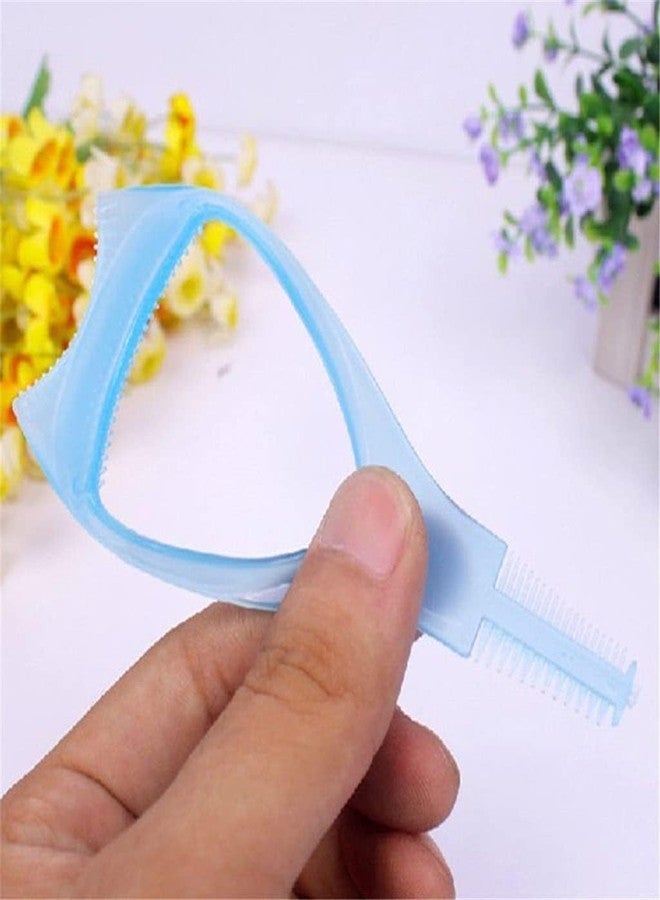 SquarezhenBo 2Pcs Pink and Blue 3in1 Mascara Shield Guard Eyelash Brush Curler Guide Applicator Comb Makeup Tool Random Color Durable and Practical Mascara Brushes Tools and Accessories - Image 3