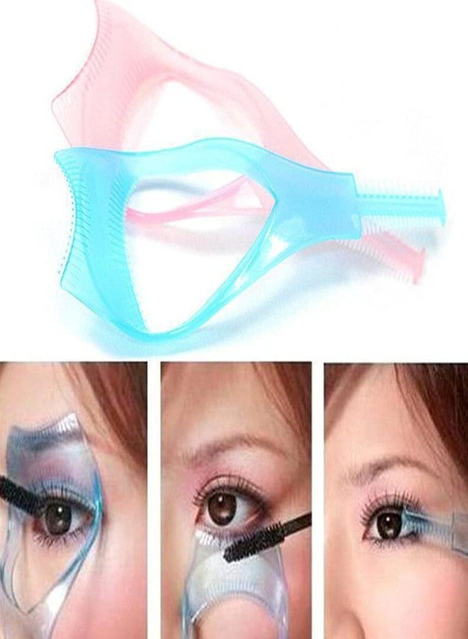 SquarezhenBo 2Pcs Pink and Blue 3in1 Mascara Shield Guard Eyelash Brush Curler Guide Applicator Comb Makeup Tool Random Color Durable and Practical Mascara Brushes Tools and Accessories - Image 4