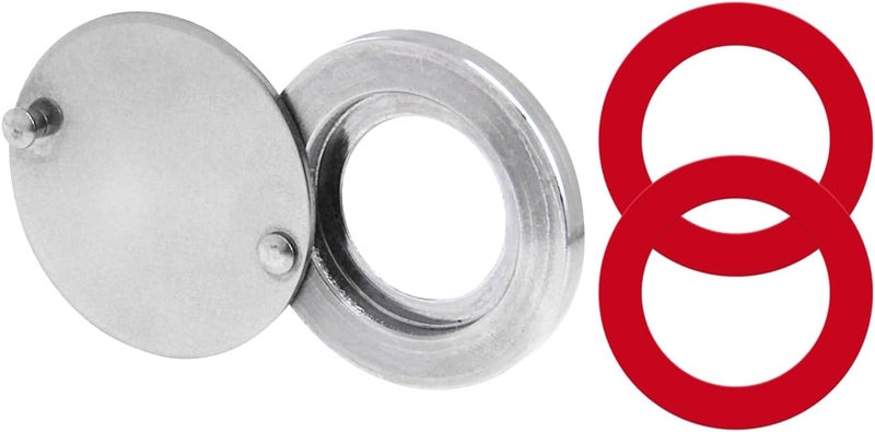 KIBBEH Door Viewer Peephole Cover, Chrome Silver Home Security Protector with Convenient Self-Adhesive Mounting Tools (Large Size) - Image 1