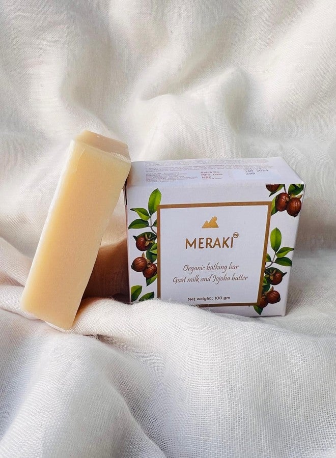 MERAKI Organic Bathing Bar - Goat Milk and Jojoba Butter | Natural Handmade Soap for Soft & Nourished Skin | 100 gms - Image 5
