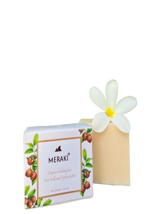 MERAKI Organic Bathing Bar - Goat Milk and Jojoba Butter | Natural Handmade Soap for Soft & Nourished Skin | 100 gms - Image 3