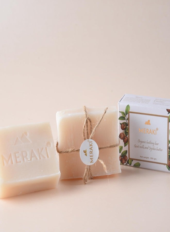 MERAKI Organic Bathing Bar - Goat Milk and Jojoba Butter | Natural Handmade Soap for Soft & Nourished Skin | 100 gms - Image 2