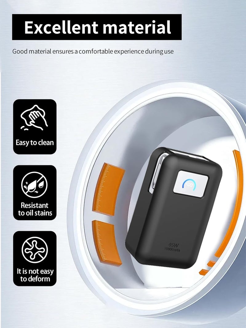 WUNIAK Case for Anker Nano(45W 10000mAh), Soft Silicone Protective Portable Scratch Shock Resistant Shell，Black - Image 2
