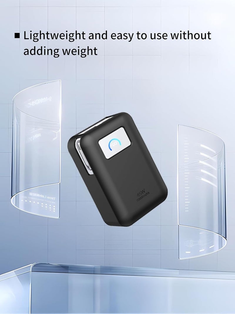 WUNIAK Case for Anker Nano(45W 10000mAh), Soft Silicone Protective Portable Scratch Shock Resistant Shell，Black - Image 3
