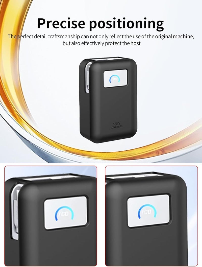 WUNIAK Case for Anker Nano(45W 10000mAh), Soft Silicone Protective Portable Scratch Shock Resistant Shell，Black - Image 4